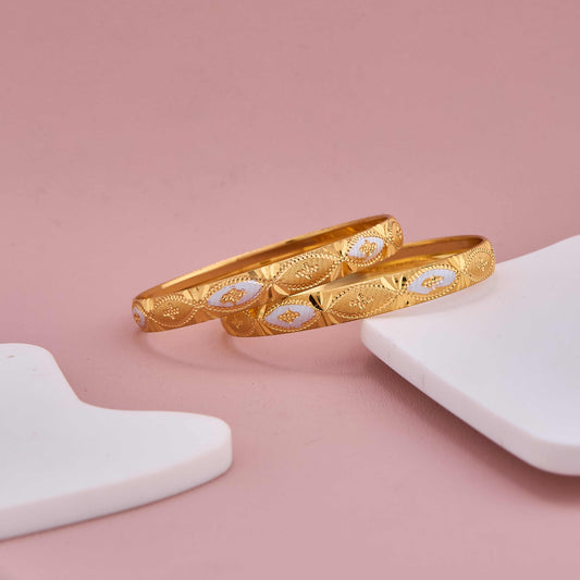 Classic Dual-Tone Bangles with Intricate Pattern Work