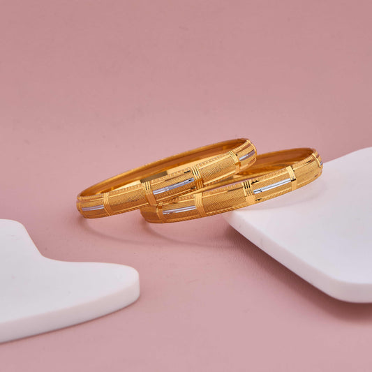 Designer Geometric Pattern Gold & Silver Bangles