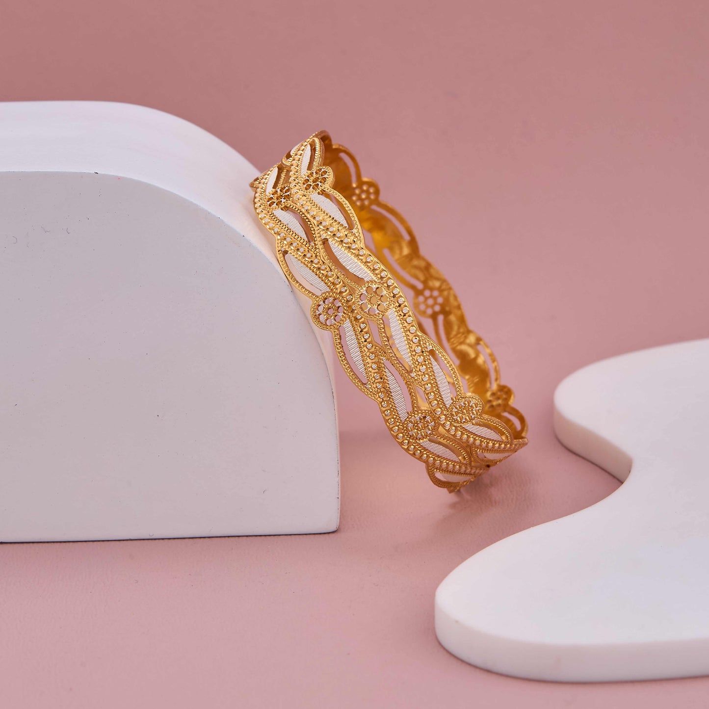 Designer Openwork Gold and Silver Bangles