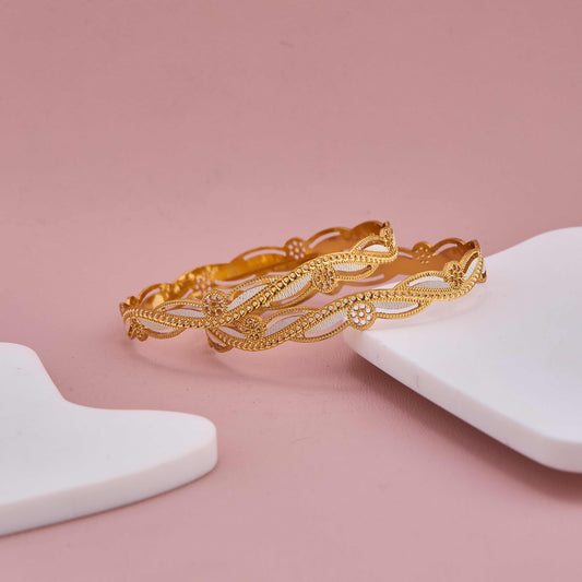 Designer Openwork Gold and Silver Bangles