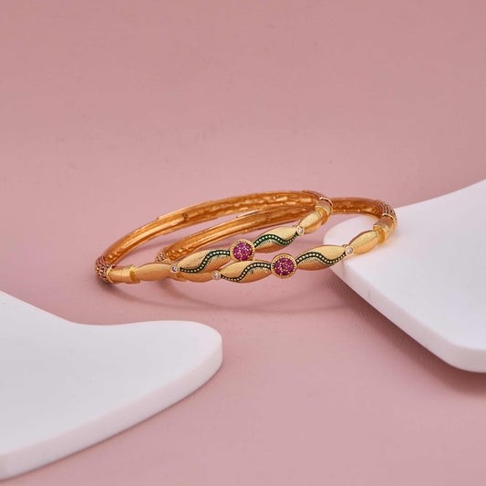 Golden Wave Elegance Bangles
