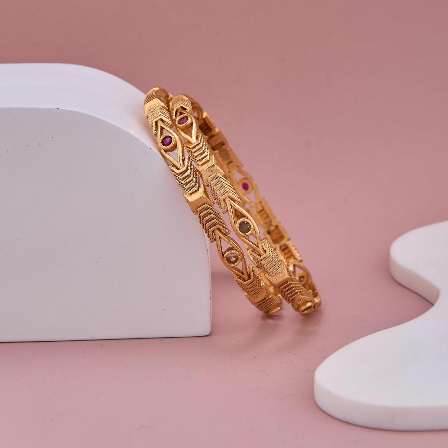 Heritage Glow Stone-Studded Bangles