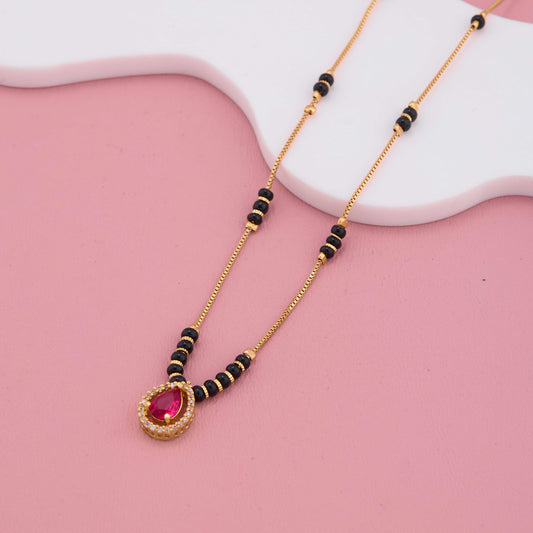 Red Charm American Diamond Mangalsutra