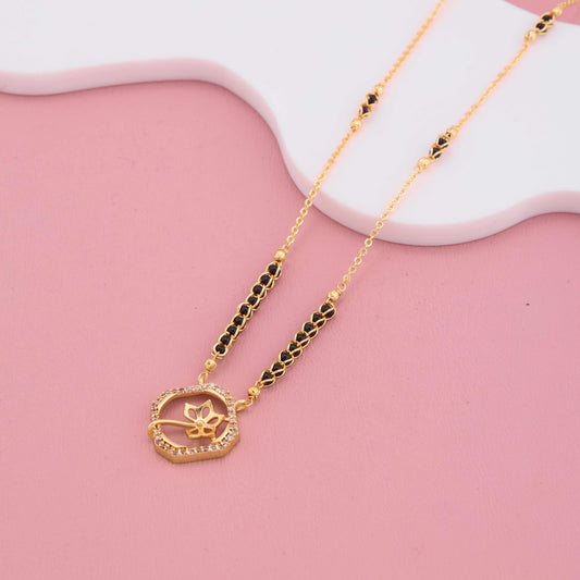 Floral Charm Diamond Accent Mangalsutra