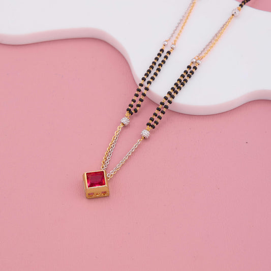 Ruby Bliss gold Dual-Strand Mangalsutra