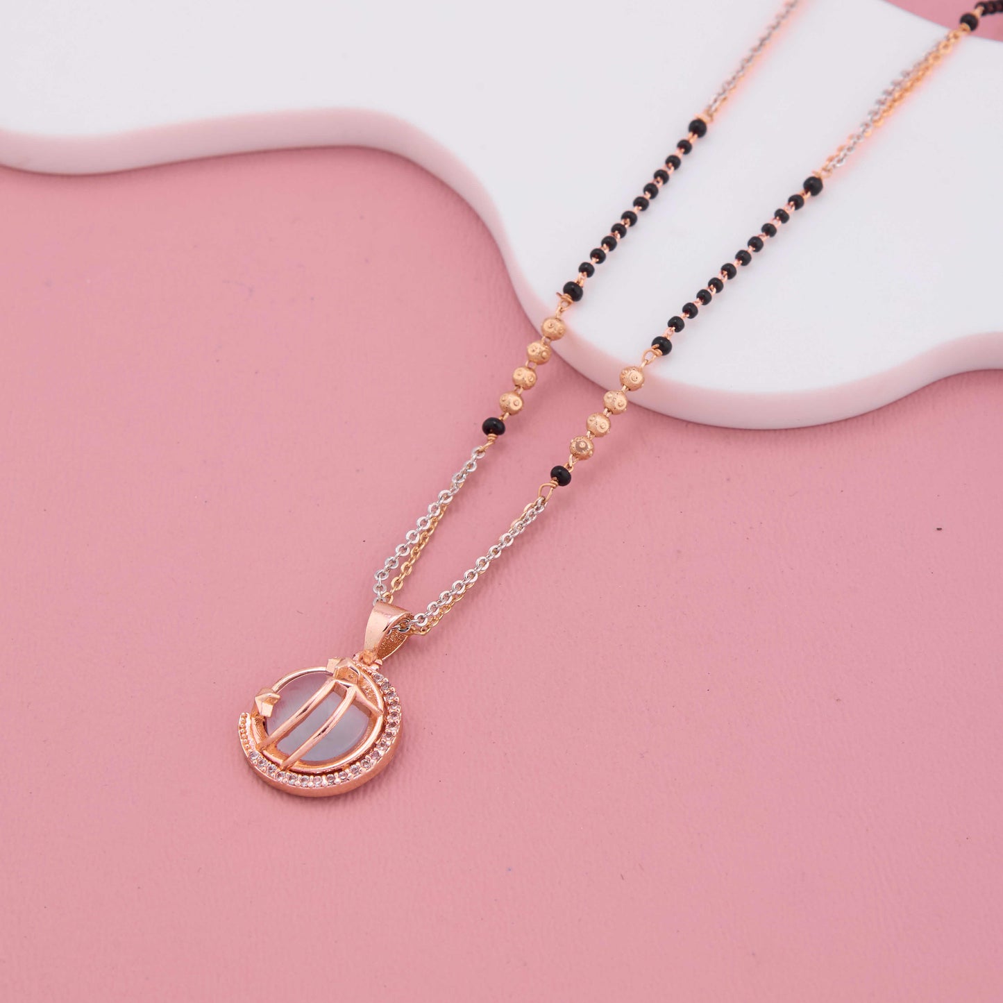 Rosegold Shine Kundan Diamond Mangalsutra