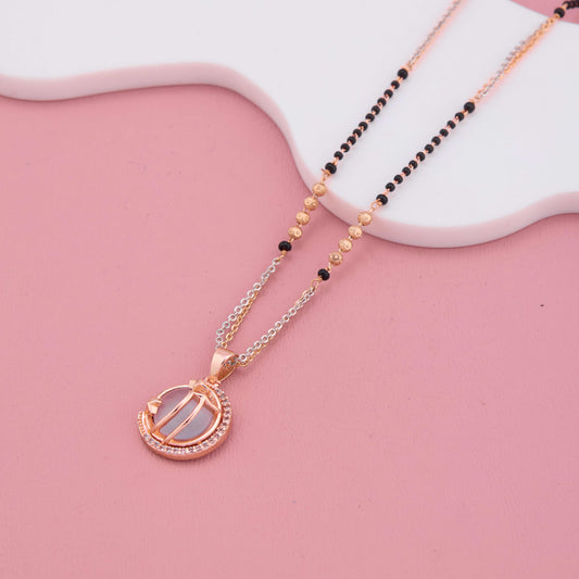 Rosegold Shine Kundan Diamond Mangalsutra