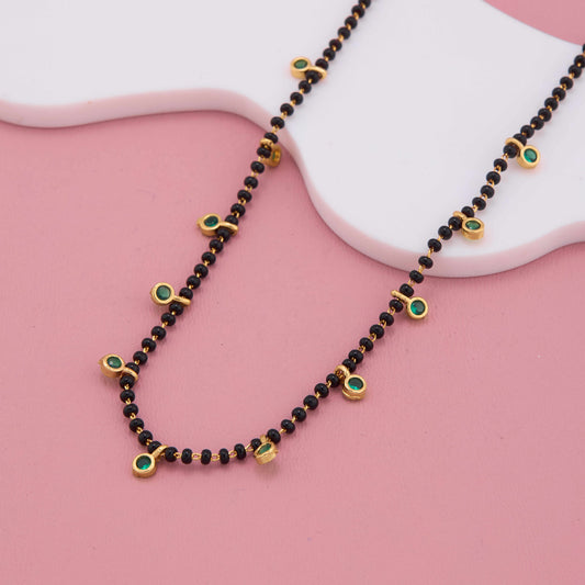 Radiant Green Charm Traditional Mangalsutra