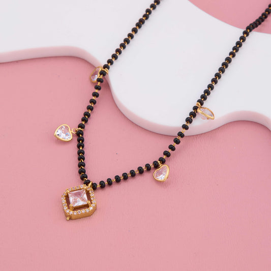 Love & Shine American Diamond Heart Mangalsutra