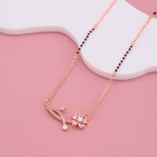 Sparkling Diamond-Studded Floral Branch Mangalsutra