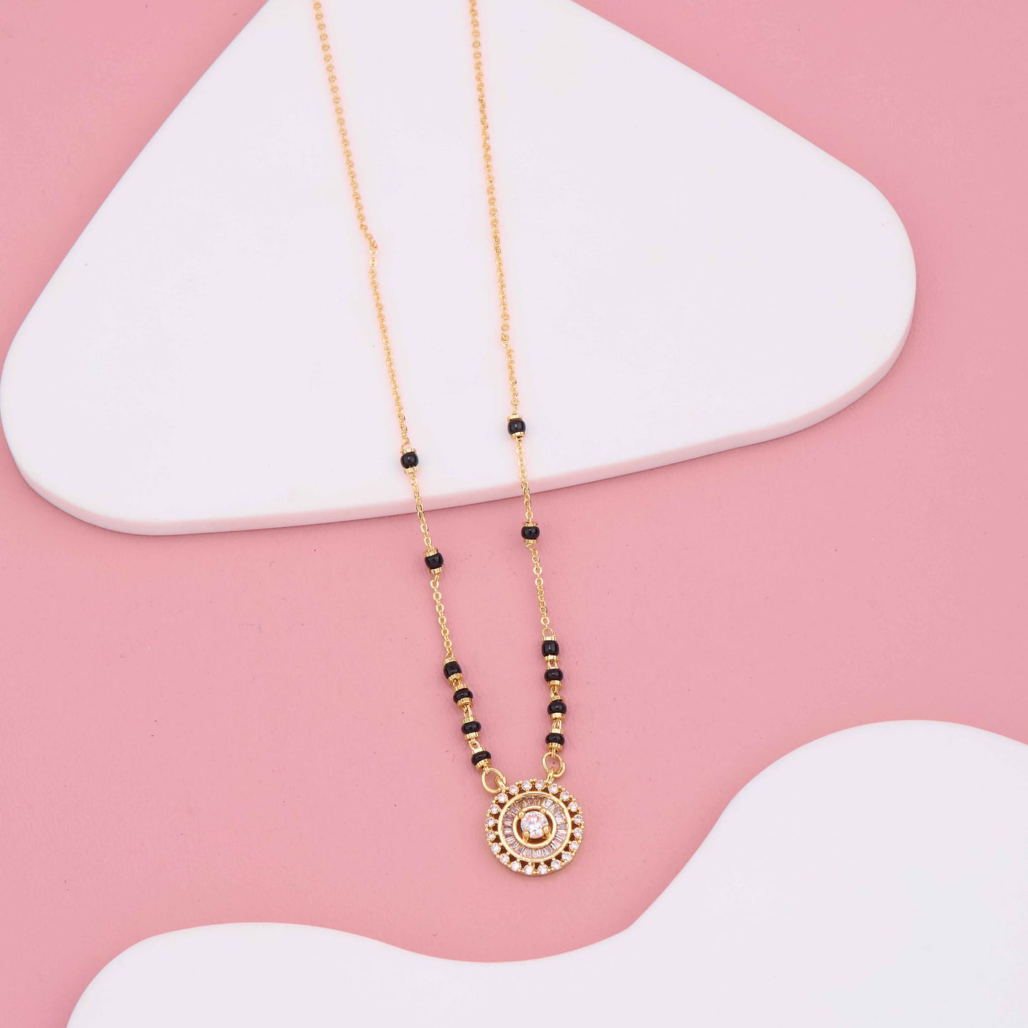 Graceful American Diamond Studded Pendant Mangalsutra
