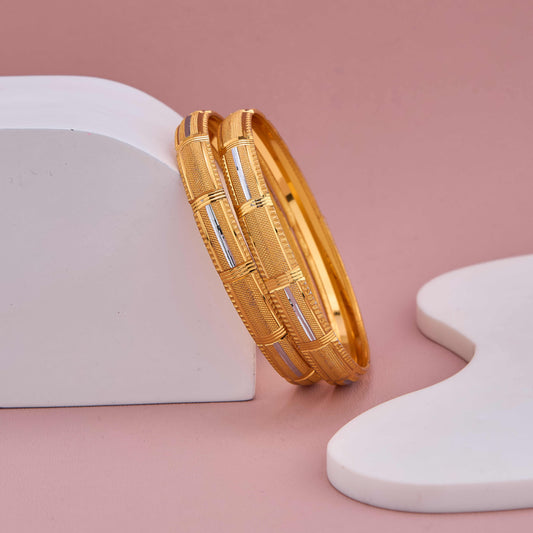 Designer Geometric Pattern Gold & Silver Bangles