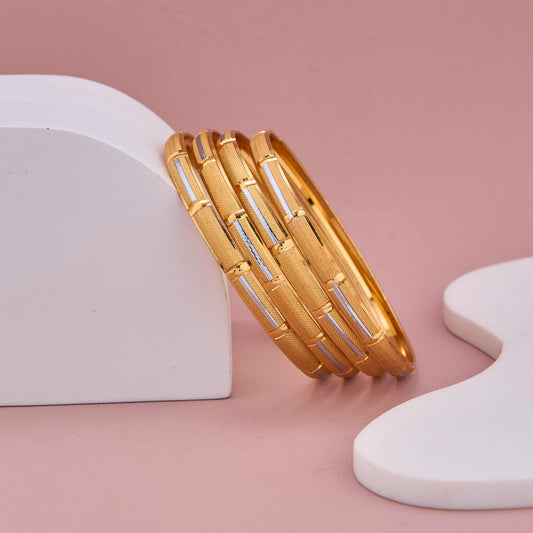 Timeless Gold and Silver Bangles with Contemporary Highlights