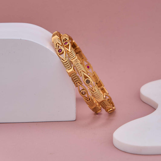 Heritage Glow Stone-Studded Bangles