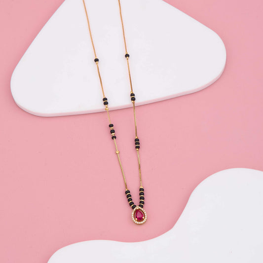 Red Charm American Diamond Mangalsutra