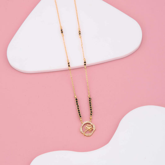 Floral Charm Diamond Accent Mangalsutra