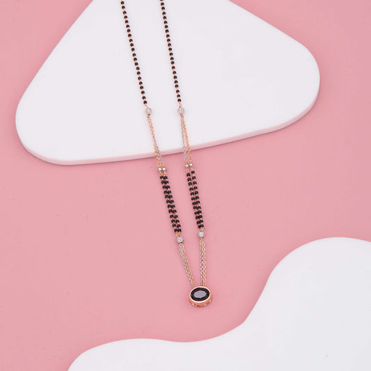 Rosegold Radiance Black Stone Mangalsutra