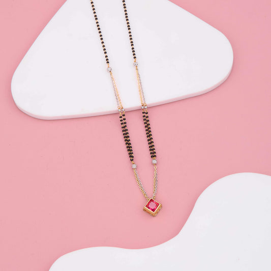 Ruby Bliss gold Dual-Strand Mangalsutra