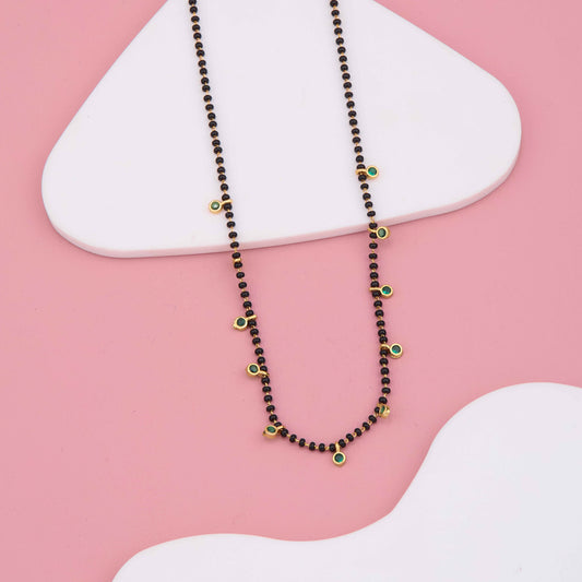 Radiant Green Charm Traditional Mangalsutra
