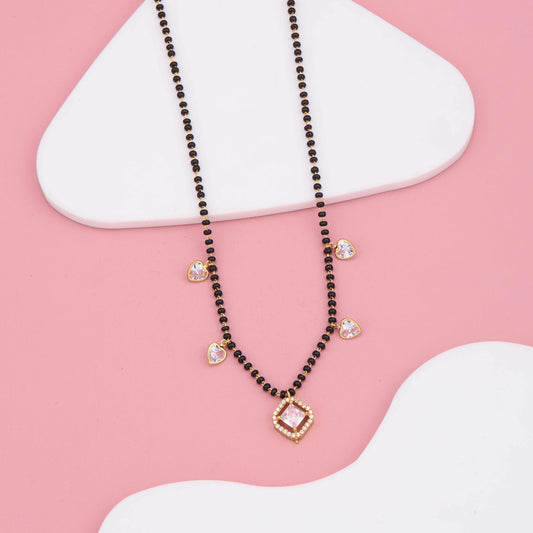 Love & Shine American Diamond Heart Mangalsutra